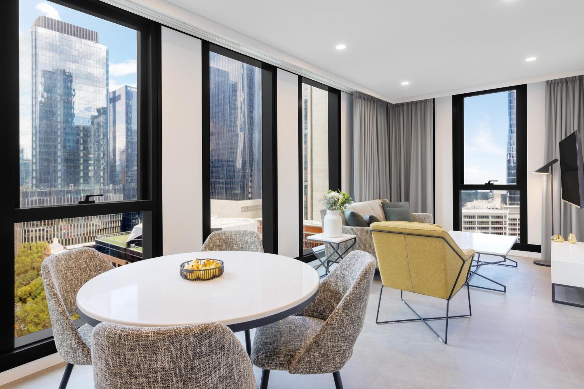 Meriton Suites Melbourne Exterior foto The interior of a typical apartment